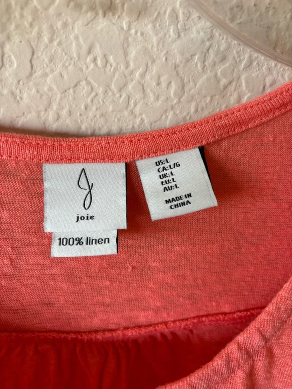 Joie Women's 100% Linen‎ Top Blouse Shirt Orange Size Large
